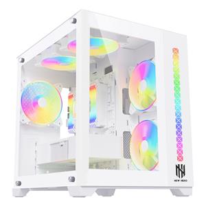 Gabinete Gamer New Hero Majesty , RGB , Mid Tower , Vidro Temperado , Sem Fonte , Sem Fan , Branco