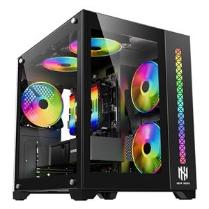 Gabinete Gamer New Hero Majesty , RGB , Mid Tower , Vidro Temperado , Sem Fonte , Sem Fan , Preto