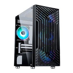 Gabinete Gamer Liketec Orbital Dark , Mid Tower , Vidro Temperado , Sem Fonte , Com 3 Fans RGB , Preto