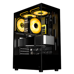 Gabinete Gamer Liketec Kingdom Dark , Mid Tower , Vidro Temperado , ATX , Sem Fonte , Sem Fans , Preto