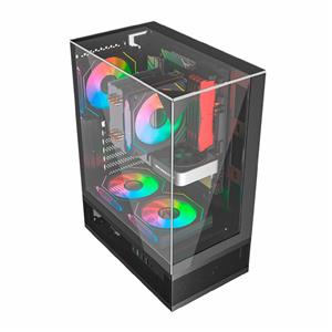 Gabinete Gamer Liketec Kingdom Snow , Mid Tower , Vidro Temperado , ATX , Sem Fonte , Sem Fans , Preto