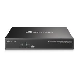 Gravador de Vídeo NVR Tp-link Vigi NVR1004H-4P PoE+ , 4 Canais , H.265+ , Preto