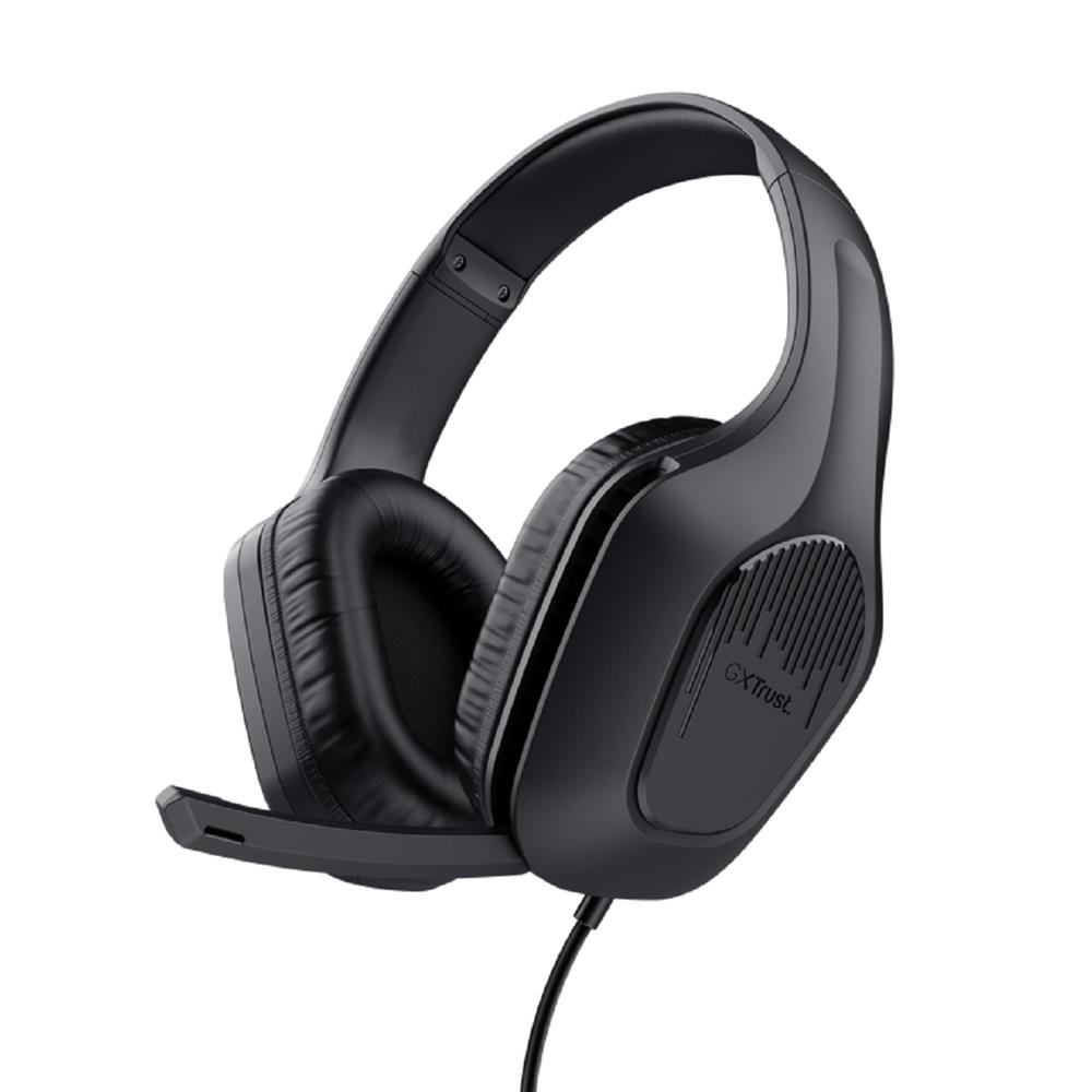 Headset Gamer Trust GXT 415 Zirox , Com Fio , Microfone , ABS , Couro Sintético , Preto