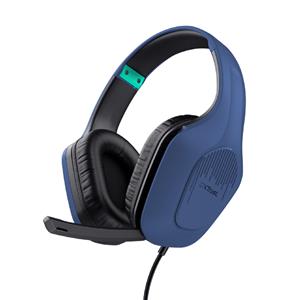 Headset Gamer Trust GXT 415B Zirox , Com Fio , Microfone , ABS , Couro Sintético , Azul