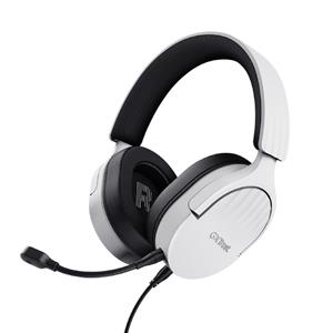 Headset Gamer Trust GXT 489P FAYZO , Com Fio , Microfone , ABS , Couro Sintético , Branco