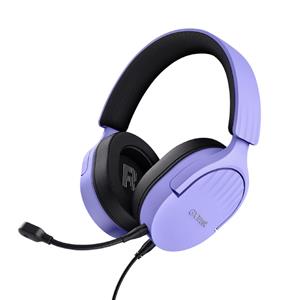 Headset Gamer Trust GXT 489P Fayzo , Com Fio , Microfone , ABS , Couro Sintético , Roxo