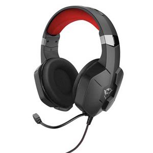 Headset Gamer Trust GXT 323 Carus , Drivers 50mm , 3.5mm , Múltiplas Plataformas , Over-ear , Preto e Vermelho