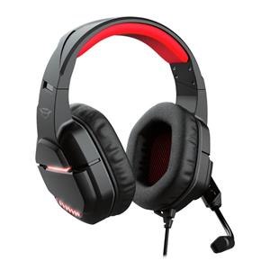 Headset Gamer Trust GXT 448 Nixxo , LED Vermelho , Drivers 50mm , 3.5mm , USB , Para PC e Notebook , Preto