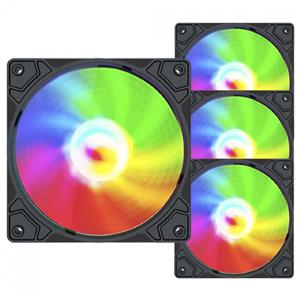 Kit Cooler para Gabinete Liketec Flash , RGB , 120mm , com 4 Fans , Preto