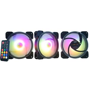 Kit Cooler para Gabinete K-Mex Super Storm AK-AAE1 , ARGB Rainbow , 120mm , com 3 Fans , Preto