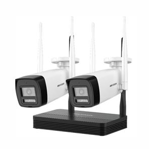 Kit CFTV Hikvision NKS422W0H , 2 Câmeras Bullet Wi-Fi , 2MP , Full HD , Áudio Bidirecional , Visão Noturna 30m , NVR Wi-Fi 4 Canais , IP66