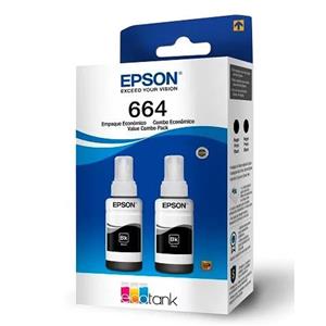 Refil de tinta EPSON T664 preto 70m PCT C/2