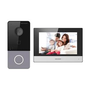 Kit Vídeo Porteiro Hikvision DS-KIS603-P(B) IP WIFI 1080 HD