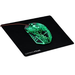 Kit Gamer Mouse e Mousepad Trust GXT 783X , LED Multicolor , 4000 DPI , 6 Botões , USB , Preto