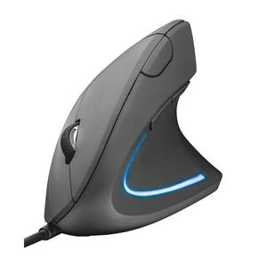 Mouse Trust Verto , LED Azul , Ergonômico , 1600 DPI , 6 Botões , USB , Preto