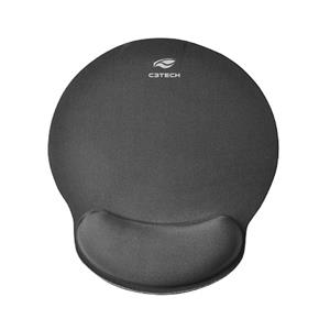 Mousepad C3Tech Ergonômico MP-100 , Com Apoio de Pulso em Gel , Preto
