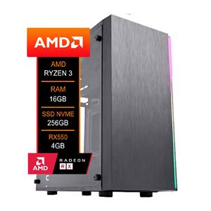 PC Gamer AMD Ryzen 3 4100 , RX550 4GB , 16GB DDR4 , 256GB NVMe