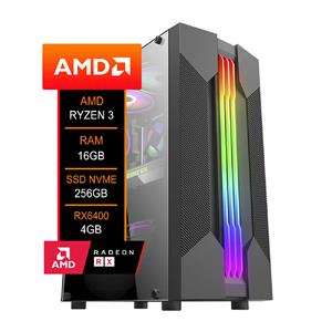 PC Gamer AMD Ryzen 3 4100 , RX6400 4GB , 16GB DDR4 , 256GB NVMe