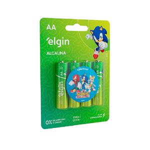 Pilha Alcalina Elgin AA , 1.5V , 4 Unidades