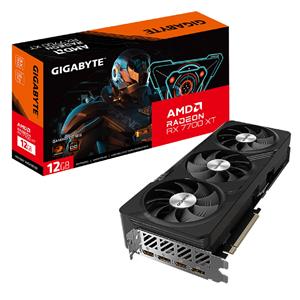 Placa de Vídeo Gigabyte AMD Radeon RX 7700 XT Gaming OC , 12GB , GDDR6 , 192-Bit , RGB , Preto
