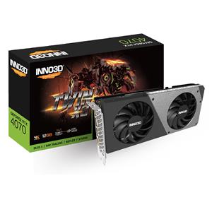 Placa de Vídeo INNO3D GeForce RTX 4070 Twin X2 , 12GB , GDDR6X , 192-Bit , Preto