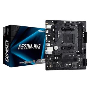 Placa Mãe ASRock A520M-HVS, Chipset A520, AMD AM4, mATX, DDR4