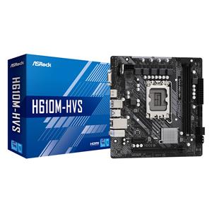 Placa Mãe ASRock H610M-HVS, Chipset H610, Intel LGA 1700, mATX, DDR4