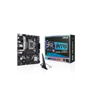 Placa-mãe ASUS B760M-A YW Wi-Fi D4 , Intel LGA1700 , DDR4 , Wi-Fi 6 , 2.5 Gb LAN , mATX , Prata