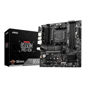 Placa-Mãe MSI B550M Pro-VDH, AMD AM4, DDR4, Suporte 128GB, Displayport, HDMI, VGA, PCIe, mATX
