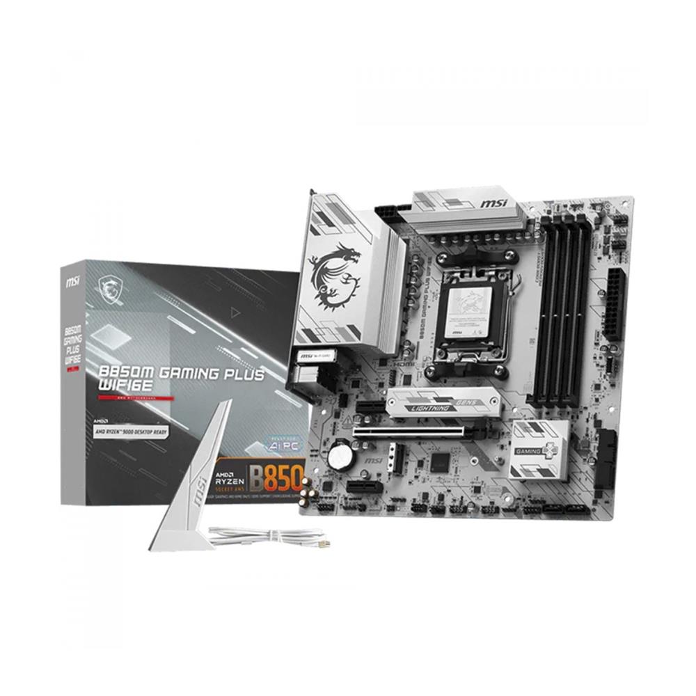 Placa Mãe MSI B850M Gaming Plus WiFi6E , AMD AM5 , DDR5 , Micro-ATX , Bluetooth 5.3 , PCIe 4.0 , M.2 Gen5