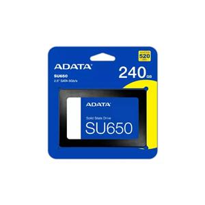 SSD Adata SU650 , 240GB , Sata III , Leitura 520MB/s e Gravação 450MB/s