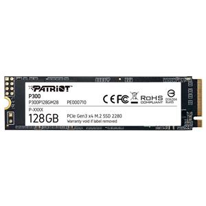 SSD Patriot P300, 128GB, M.2 NVMe 2280, Leitura 1600MB/s e Gravação 600MB/s