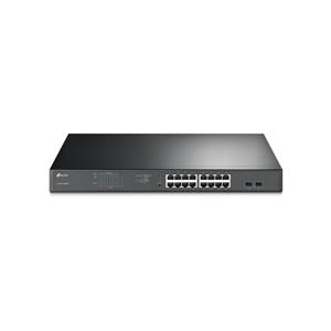 Switch PoE TP-Link TL-SG1218MPE , 16 portas PoE+ , 2 SFP , 192 W , Rack 1U , Preto