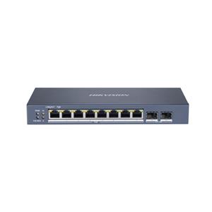 Switch de rede Hikvision DS-3E1510P-SI , 8 portas Gigabit PoE + 2 SFP , 110 W , Metal