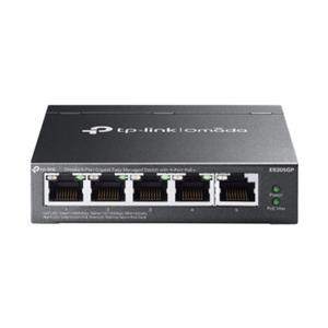 Switch TP-Link Omada ES205GP , 5 Portas Gigabit , 4 Portas PoE+ , 65W , Gerenciável , Cinza