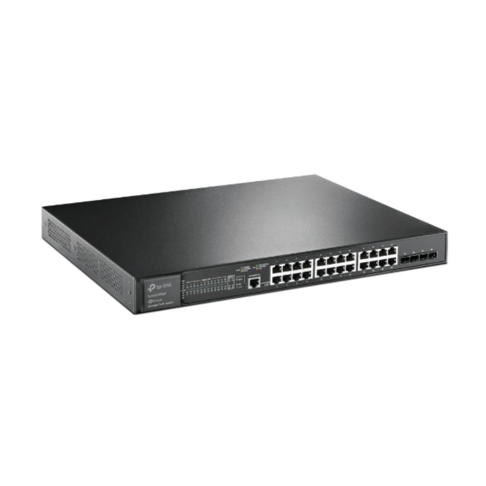 Switch TP-Link Omada TL-SG3428XMP , 24 Portas Gigabit PoE+ , 4 Portas SFP+ 10G , L2+ , 384W , Rack