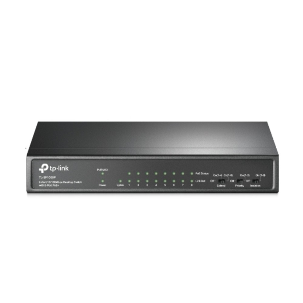 Switch TP-Link TL-SF1009P , 9 Portas Fast Ethernet , 8 Portas PoE+ , 65W , Não Gerenciável