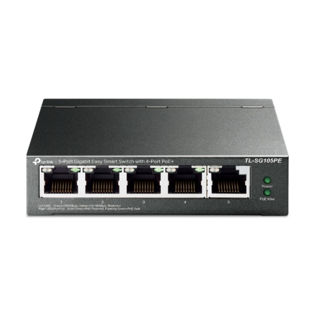 Switch TP-Link TL-SG105PE , 5 Portas Gigabit , 4 Portas PoE+ , Easy Smart , 65W , Desktop