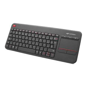 Teclado Sem Fio C3Tech K-WT200BK , com Touchpad , ABNT2 , Preto