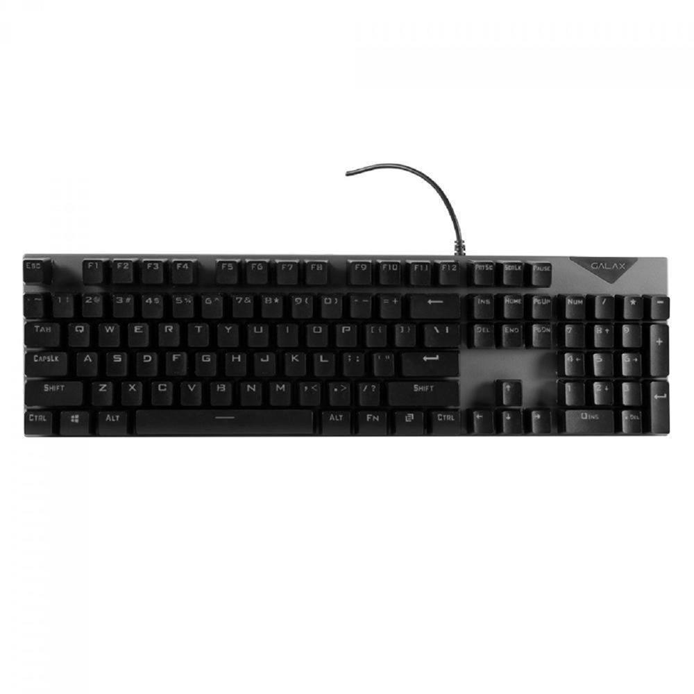 Teclado Mecânico Gamer Galax Stealth STL-03 , LED Rainbow , Switch Blue , com Apoio de Pulso , USB , Preto