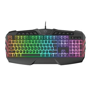 Teclado Gamer Trust GXT 881 Odyss , RGB , Semi Mecânico , Switch Clicky , ABNT2 , USB , Preto