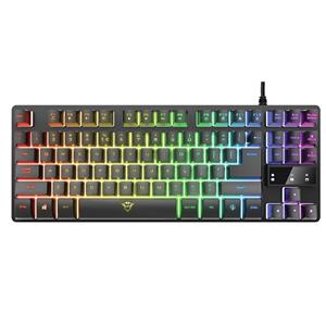 Teclado Gamer Trust GXT 833 Thado , LED Rainbow , ABNT2 , USB , Preto