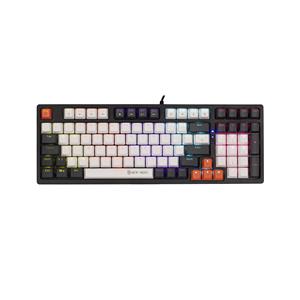 Teclado Mecânico Gamer New Hero Arkana , RGB , Switch Blue , ABNT2 , USB , Branco e Cinza
