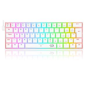 Teclado Mecânico Gamer Redragon Dragonborn 60% , RGB , Switch Blue , ABNT2 , USB , Branco