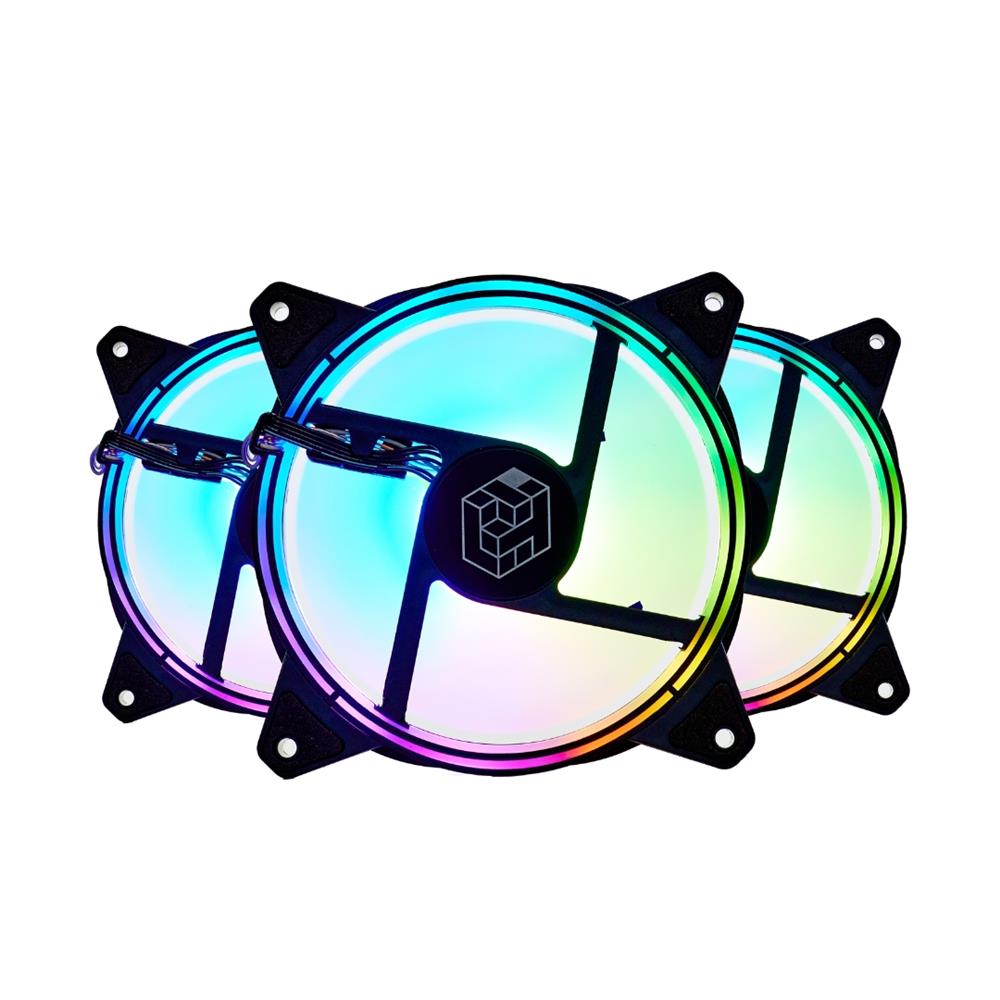 Kit 3x Fan Flash Liketec 120 mm, Ventoinhas para Gabinete, Preto, RGB