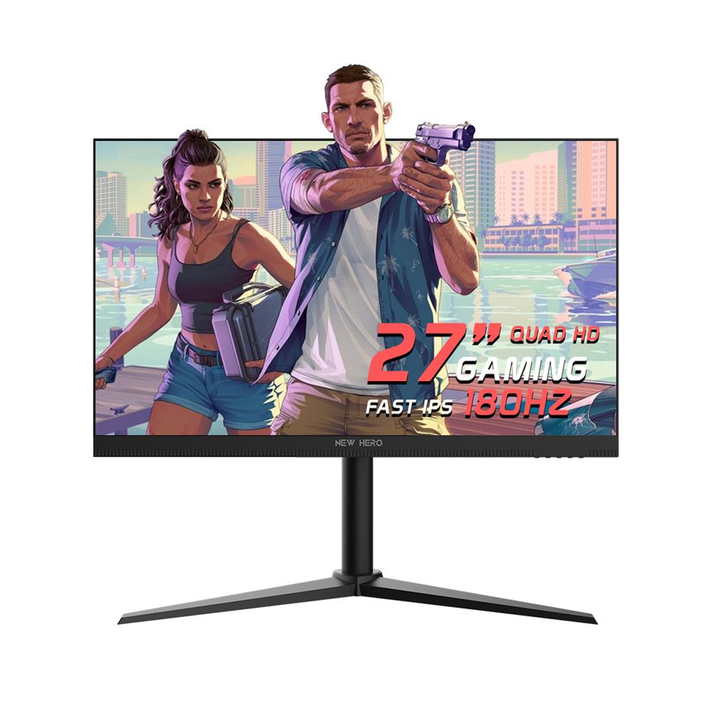 Monitor Gamer New Hero Blade Lumina 27", Fast IPS, Quad HD, 180Hz, Pivolt, FreeSync, HDMI e Display Port, Preto