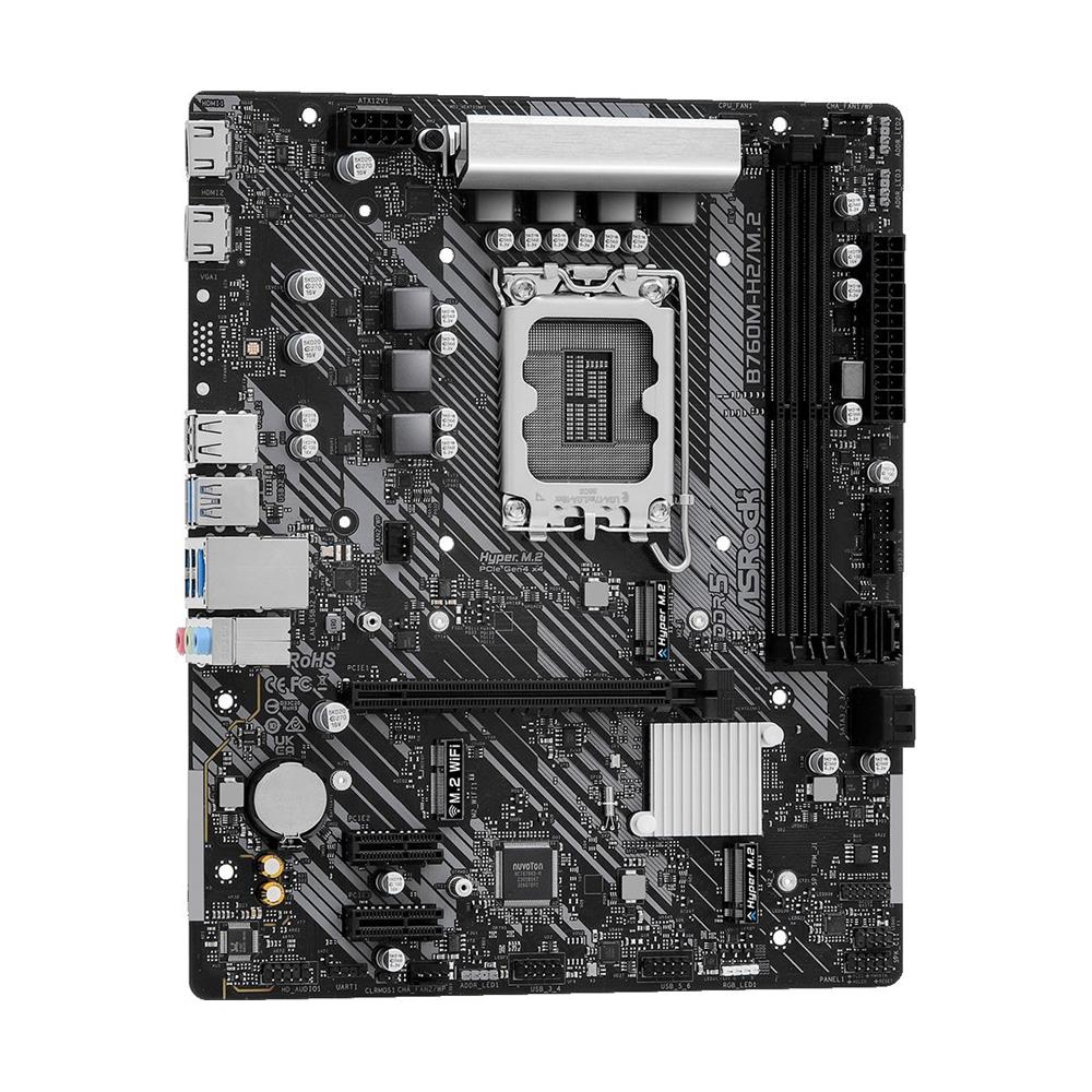 OPENBOX Placa Mãe ASRock B760M-H2/M.2, Chipset B760, Intel LGA 1700, mATX, DDR5