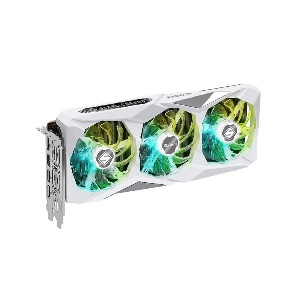 Placa de Vídeo ASRock Radeon RX 7600 Steel Legend OC, 8GB, GDDR6, 128-Bit, FSR, Ray Tracing, Branco