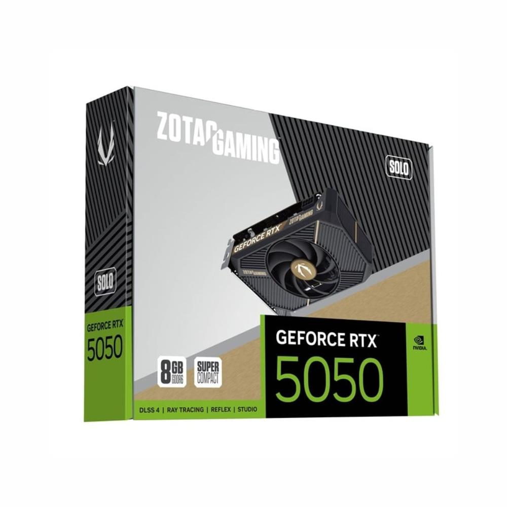 Placa de Vídeo ZOTAC GAMING GeForce RTX 5050 SOLO, 8 GB GDDR6, Compacta, Preto