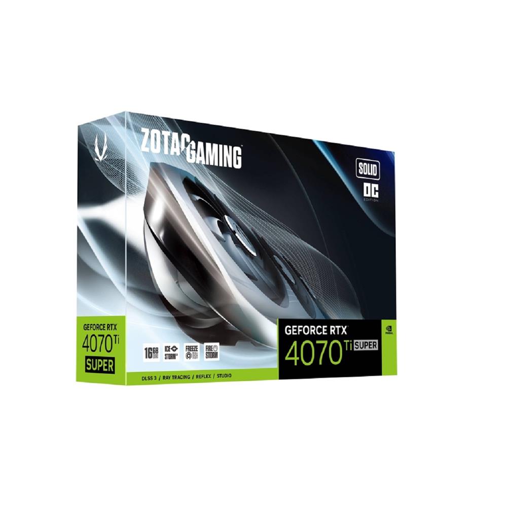 Placa de Vídeo Zotac GeForce RTX 4070 TI Super Solid OC, 16GB GDDR6X, 256-Bits, ZT-D40730RC-10P